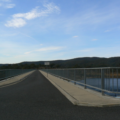 The top of the dam wall. It's great that the camera's lens fits though the wire fence.