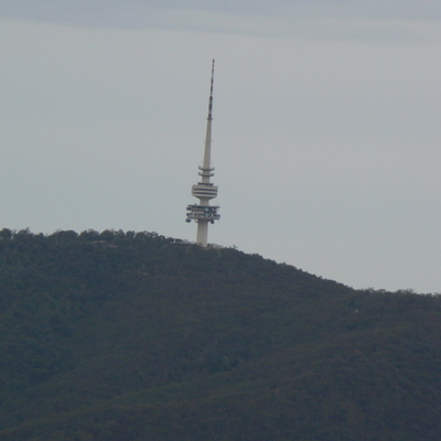 Telstra Tower and Black Mountain, on a slight angle