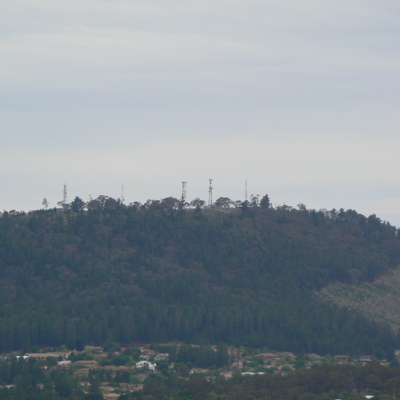 Transmission towers in the distance on Isaacs Ridge