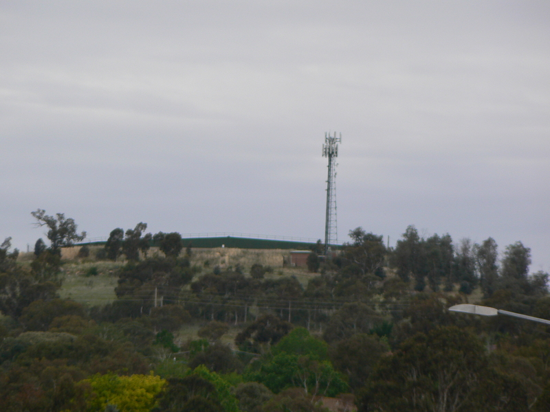 A closer, but more fuzzy view of Oakey Hill from the same location.