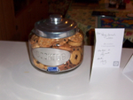 Biscuit jar with lid on