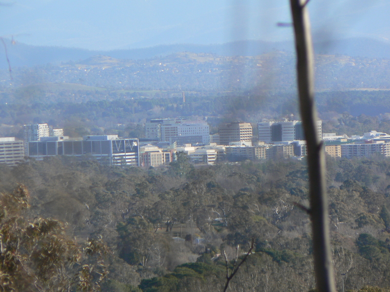 Civic can be seen clearly from Mount Majura