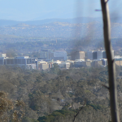 Civic can be seen clearly from Mount Majura