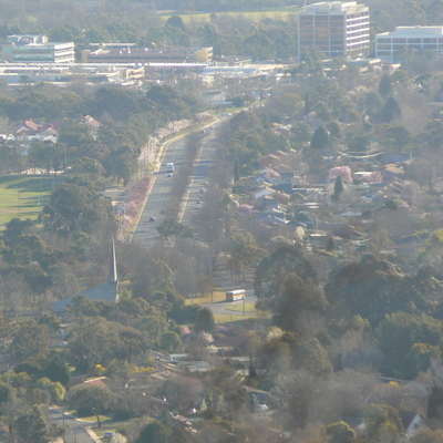 Antill Street and Dickson as seen from Mount Majura