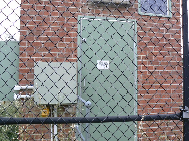 An entrance to the phone tower's facilities.