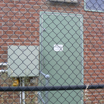 An entrance to the phone tower's facilities.